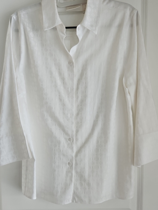 Chico's Tops - Chico's White Women's Button-Front Dress Shirt